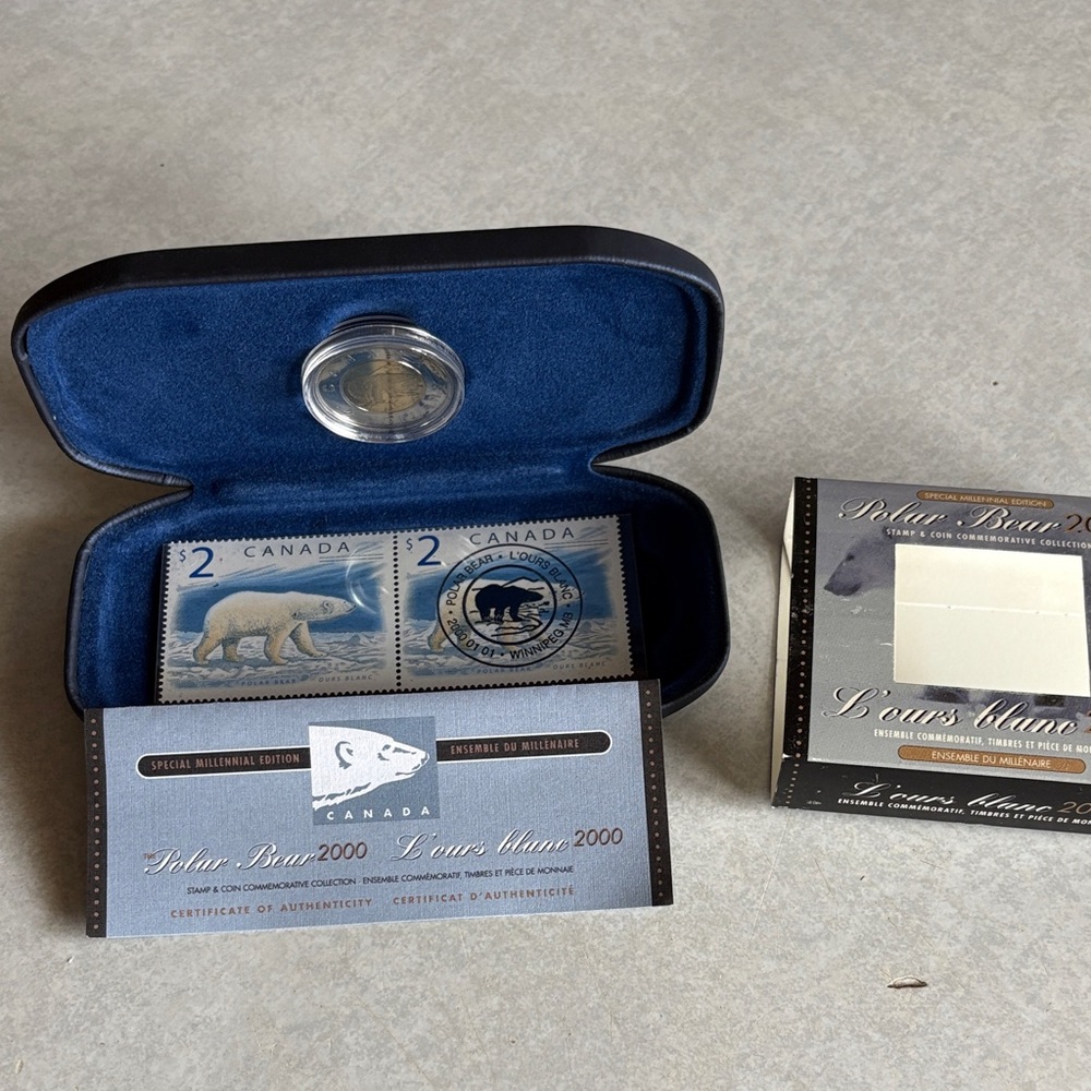 Canada Polar Bear 2000 Coin and Stamp Set